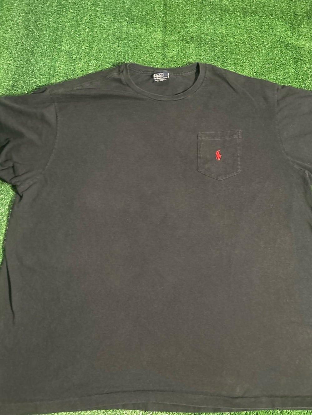 Ralph Lauren Men's Navy Pocket T-Shirt with Red Pony
